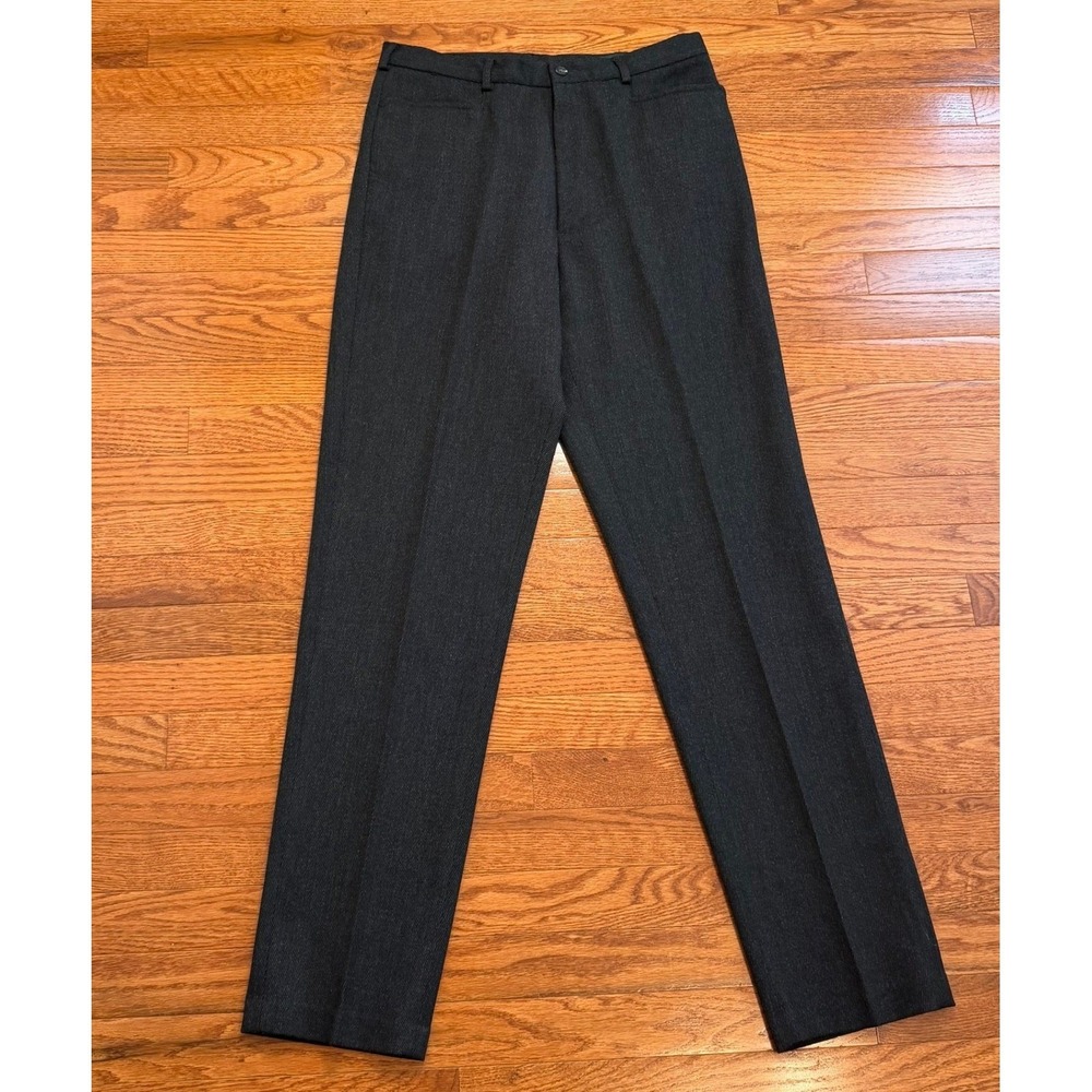 Vintage J Crew Oarsman Pants Mens 33x33 100% Wool Dark Gray Dress Trouser